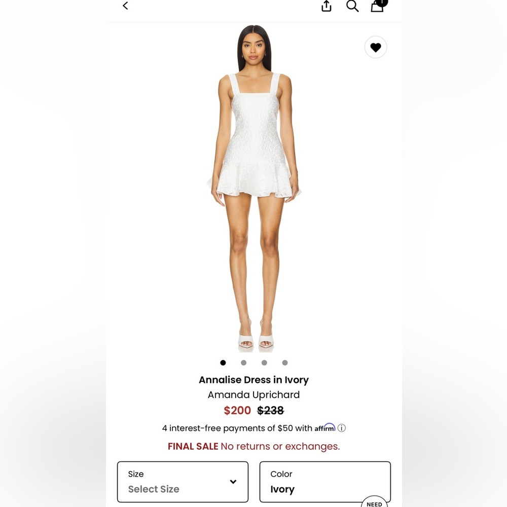 Amanda Uprichard White Flared Dress
